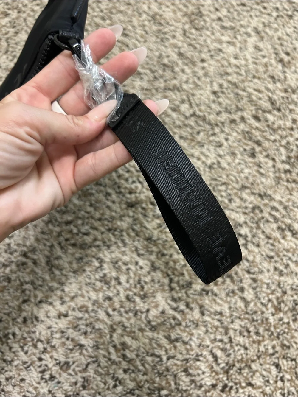 Steve Madden Black Logo Wristlet Pouch